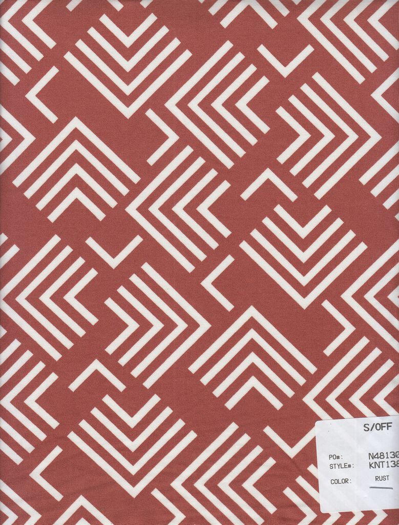 KNT1389-MS11148 / RUST / 96%POLY 4%SPAN DTY ABSTRACT PRINT