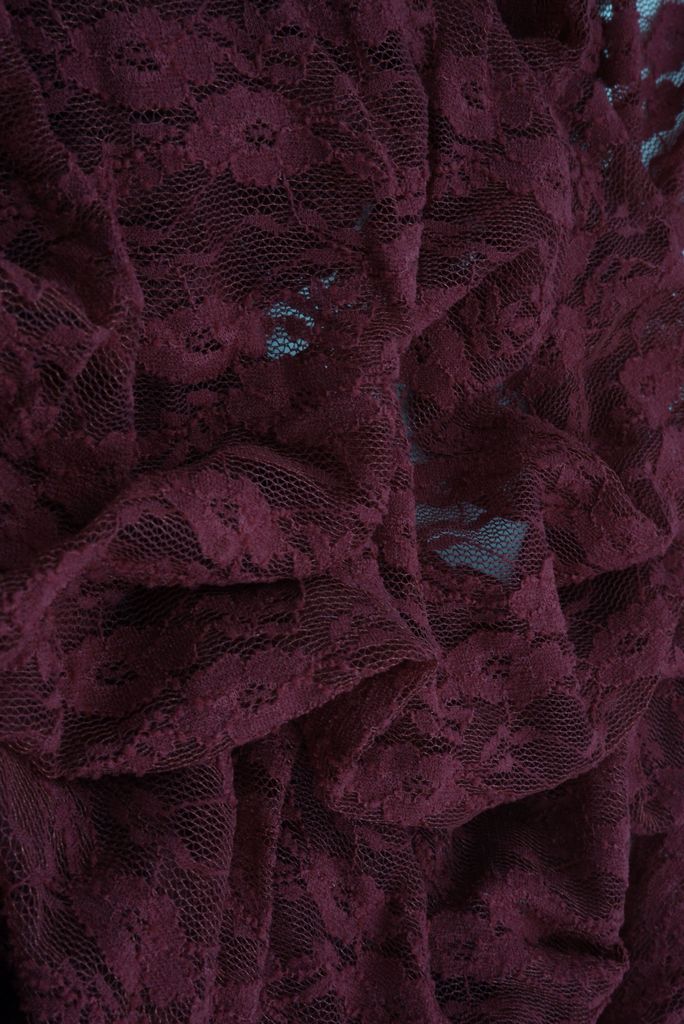 LACE-4481 / BURGUNDY / 92%NYLON 8%SPAN STRETCH LACE