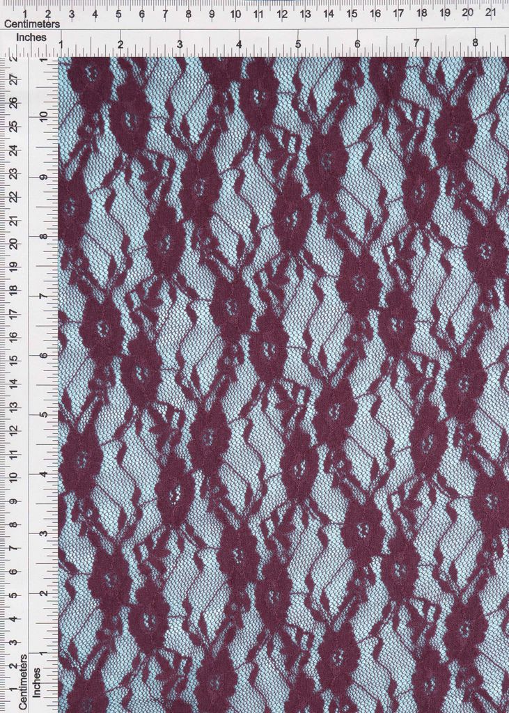 LACE-4481 / BURGUNDY / 92%NYLON 8%SPAN STRETCH LACE