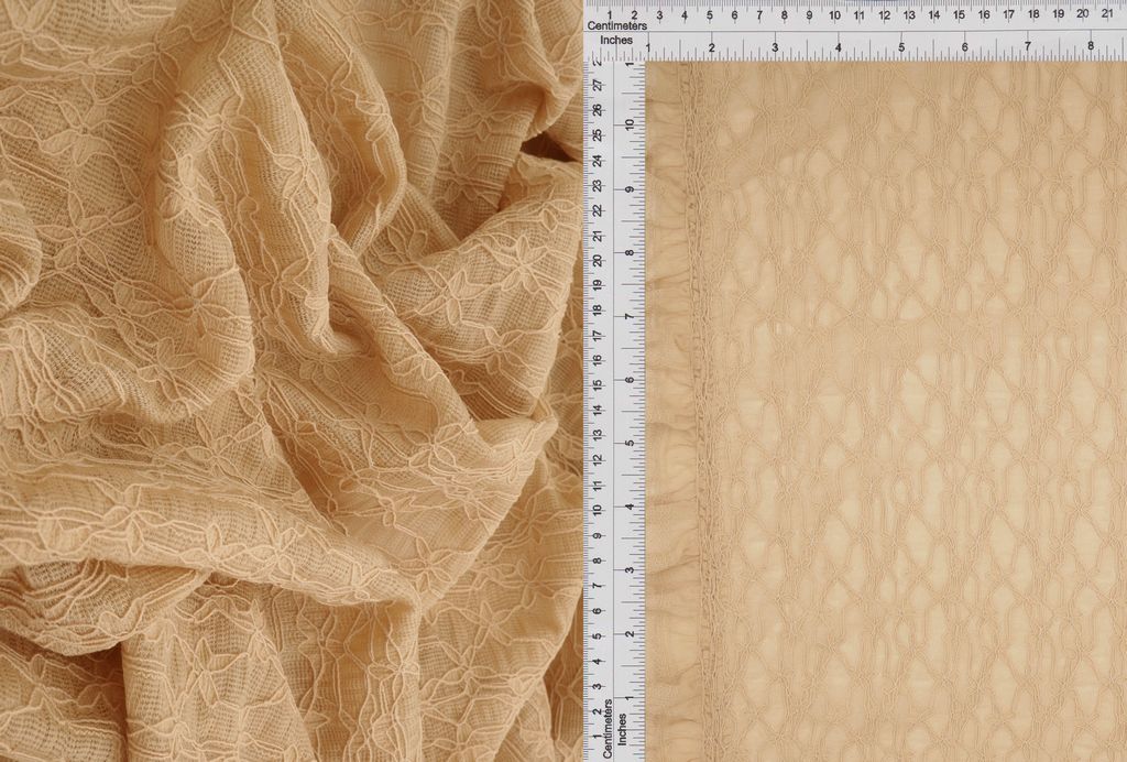 LACE4511 / CAMEL / 90%NYLON 10%SPAN DITSY FLOWER LACE