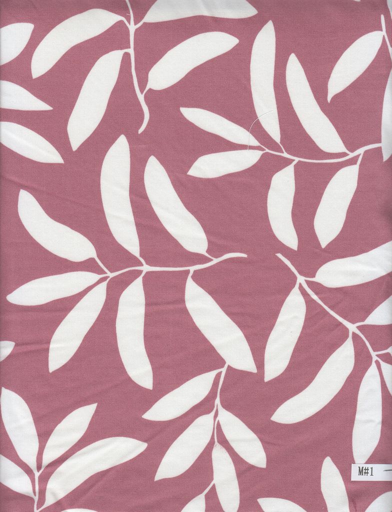 KNT1389-Q11215 / ROSE ASH / 96%POLY 4%SPAN DTY LEAF PRINT