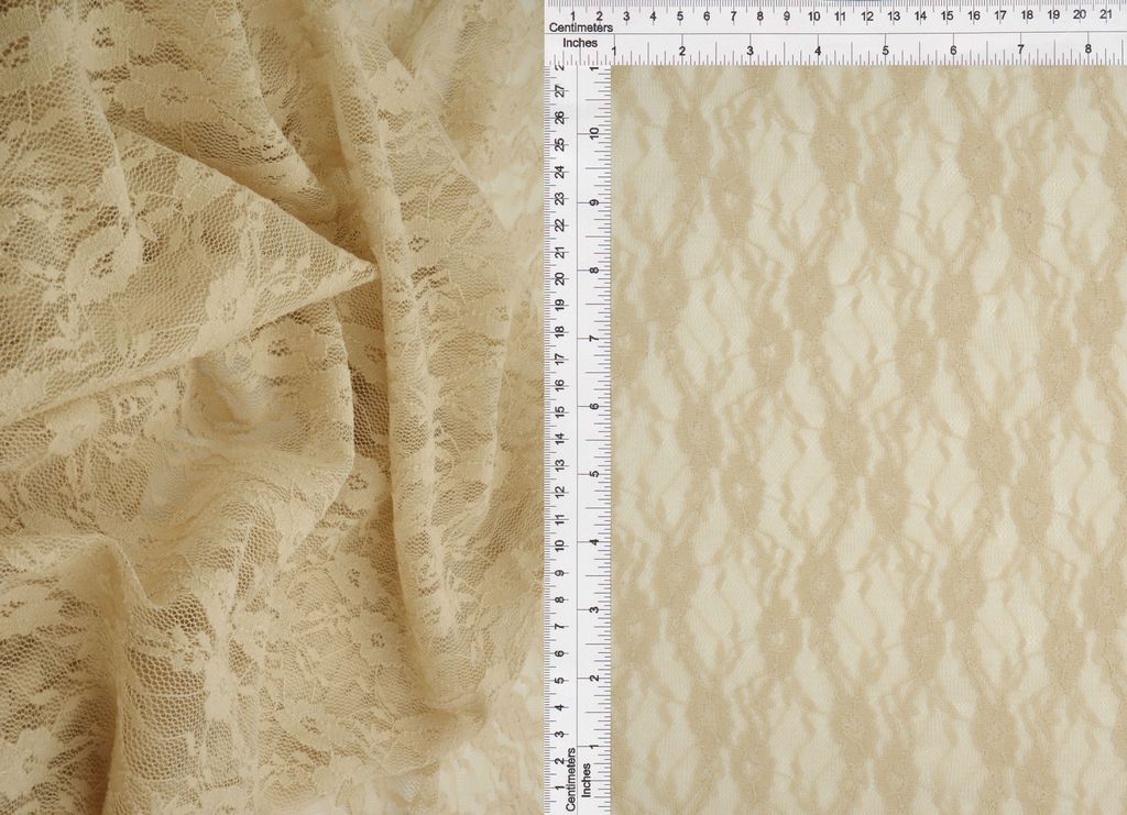 LACE-4481 / SAND / 92%NYLON 8%SPAN STRETCH LACE