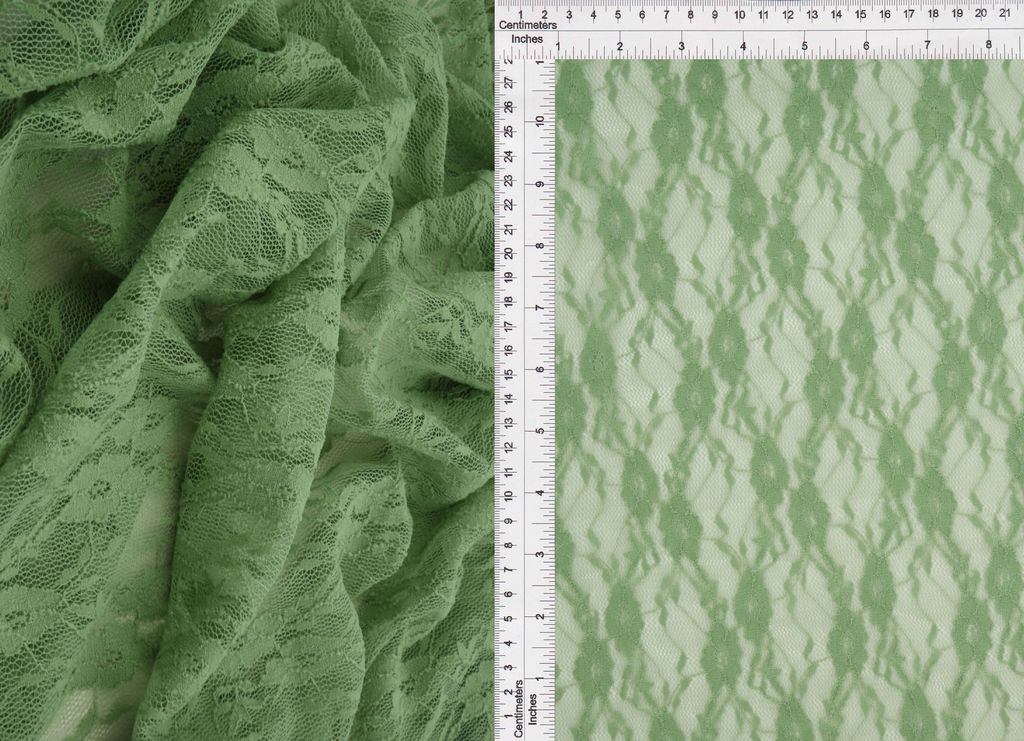 LACE-4481 / SAGE / 92%NYLON 8%SPAN STRETCH LACE