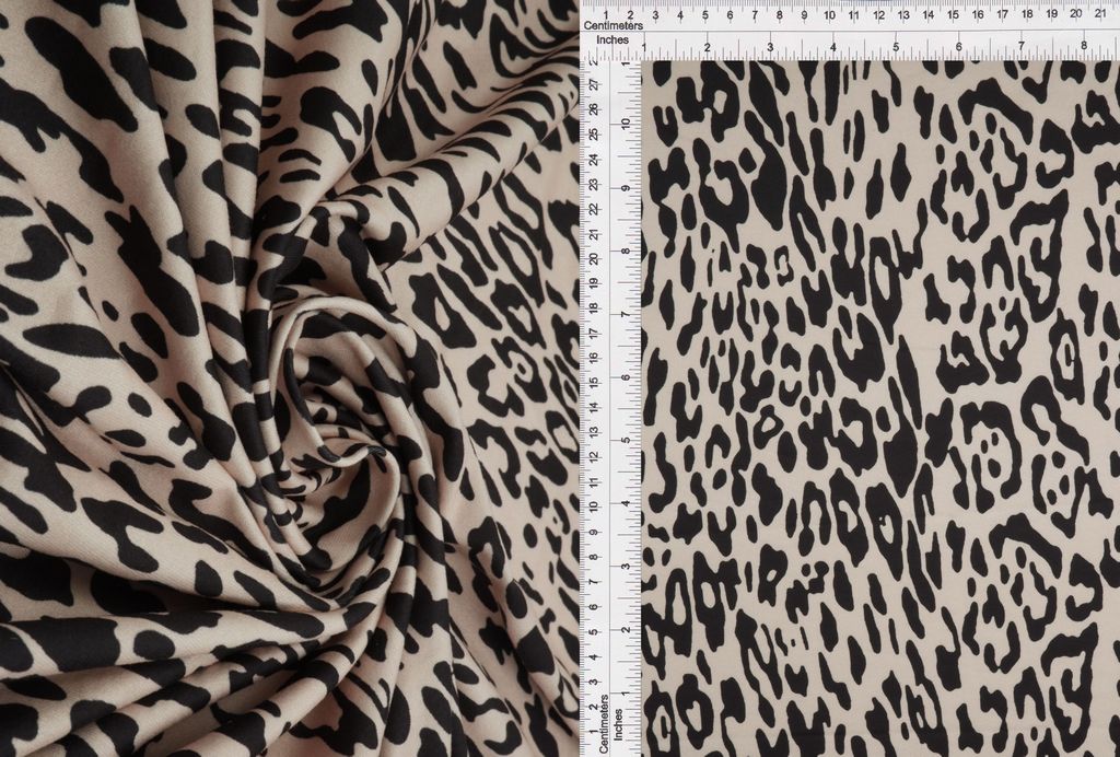 KNT4520-S00515D / BLACK / 96%POLY 4%SP DTY BRUSH ANIMAL/LEOPARD DIGITAL PRINT