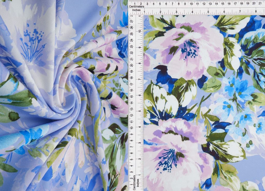 KNT4520-M11301D / LAVENDER / 96%POLY 4%SPAN DTY BRUSH FLORAL DIGITAL PRINT