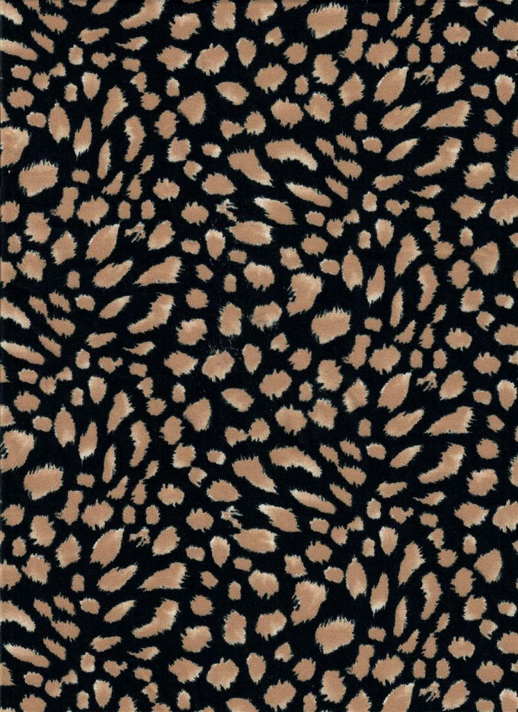 KNT4520-MS11243 / BLACK / 96%POLY 4%SPAN DTY BRUSHED ANIMAL DIGITAL PRINT
