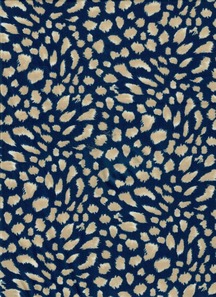 KNT4520-MS11243 / INDIGO / 96%POLY 4%SPAN DTY BRUSHED ANIMAL DIGITAL PRINT