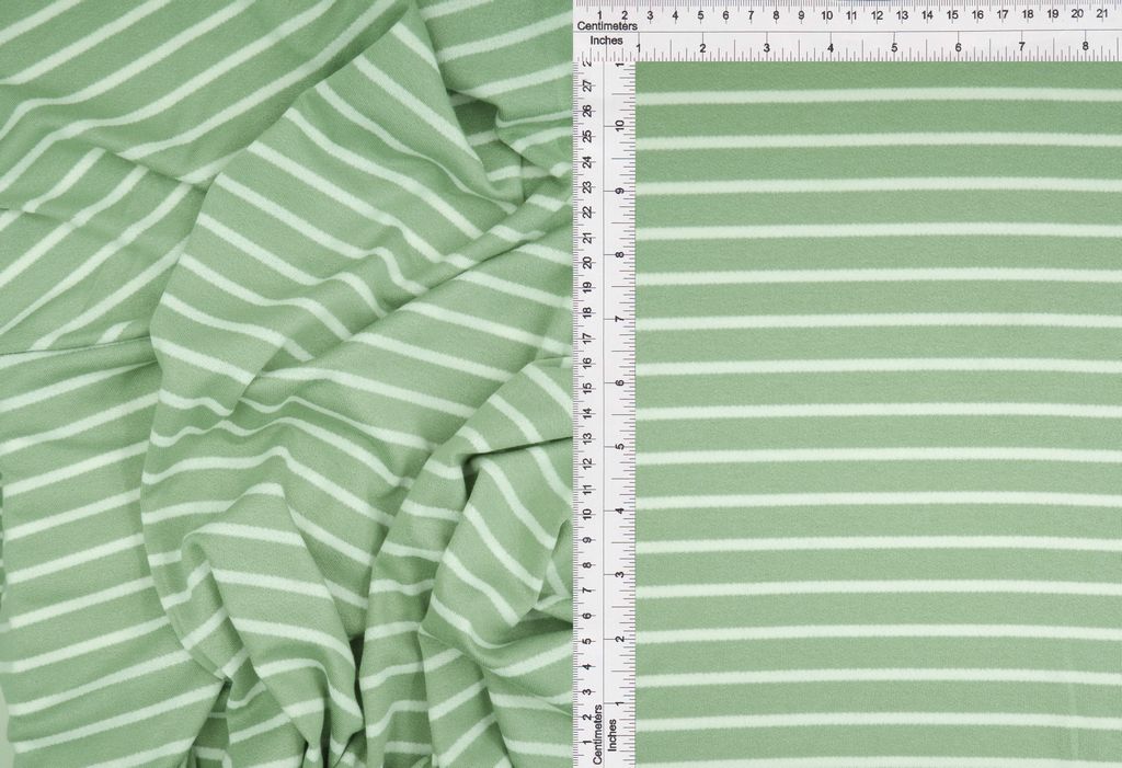 KNT4404 / SAGE/IVORY-R / 68%RAY 29%POLY 3%SPAN VISCOSE CREPE W/1CM STRIPE