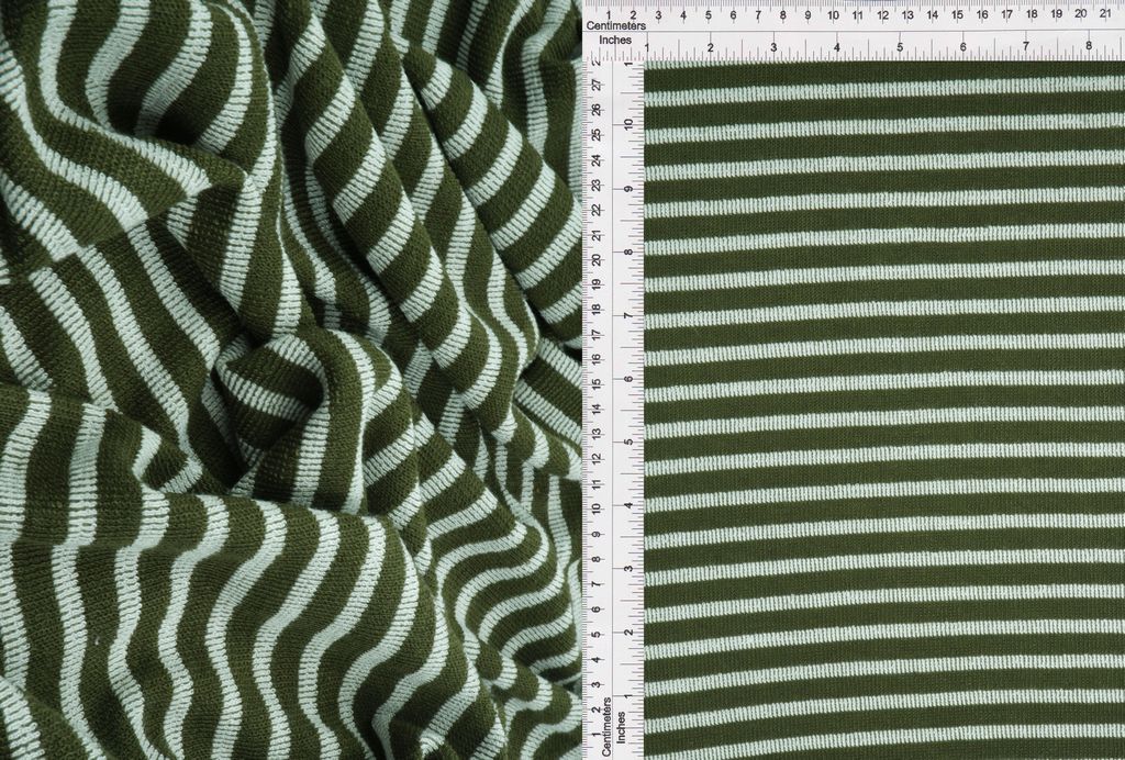 KNT1668-R / OLIVE/IVORY-R / 73%POLY 27%RAYON STRIPE CHELLES