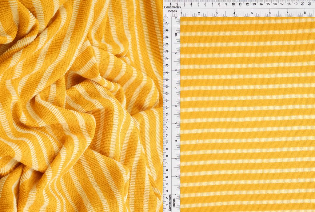 KNT1668-R / MUSTARD/IVORY-R / 73%POLY 27%RAYON STRIPE CHELLES