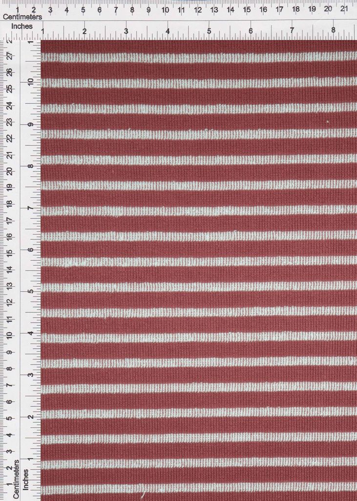 KNT1668-R / MARSALA/IVORY-R / 73%POLY 27%RAYON STRIPE CHELLES