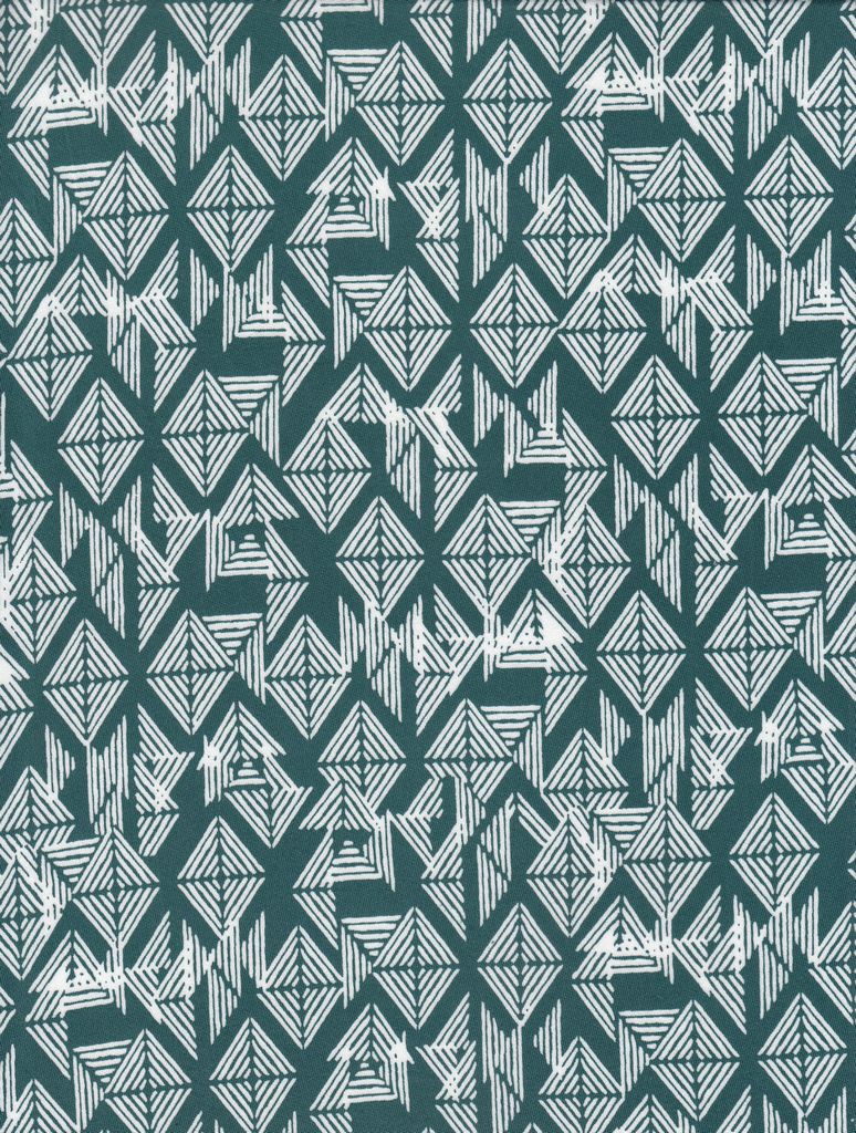 KNT2100-MS11259 / GREEN / 96%POLY 4%SPAN DTY BRUSH GEO/ABSTRACT PRINT