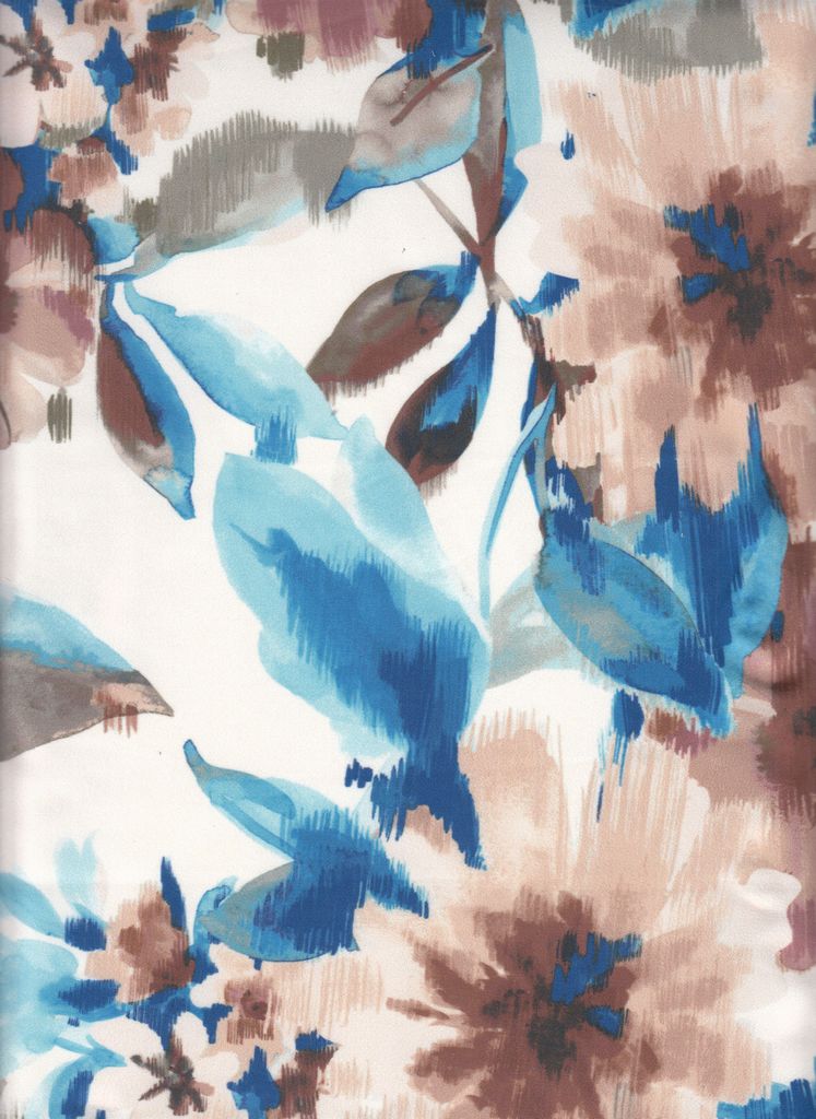 KNT4498-M11302D / TEAL/COCO / 96%POLY 4%SPAN DTY FLORAL ABSTRACT DIGITAL PRINT
