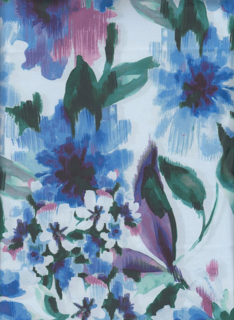 KNT4498-M11302D / BLUE / 96%POLY 4%SPAN DTY FLORAL ABSTRACT DIGITAL PRINT