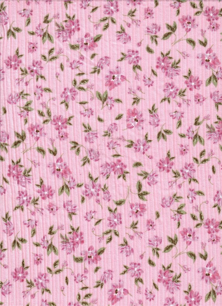 KNT3422-MS11122 / PINK / 87%POLY 13%SPAN 4X2 YUMMY RIB FLORAL/FLOWER PRINT