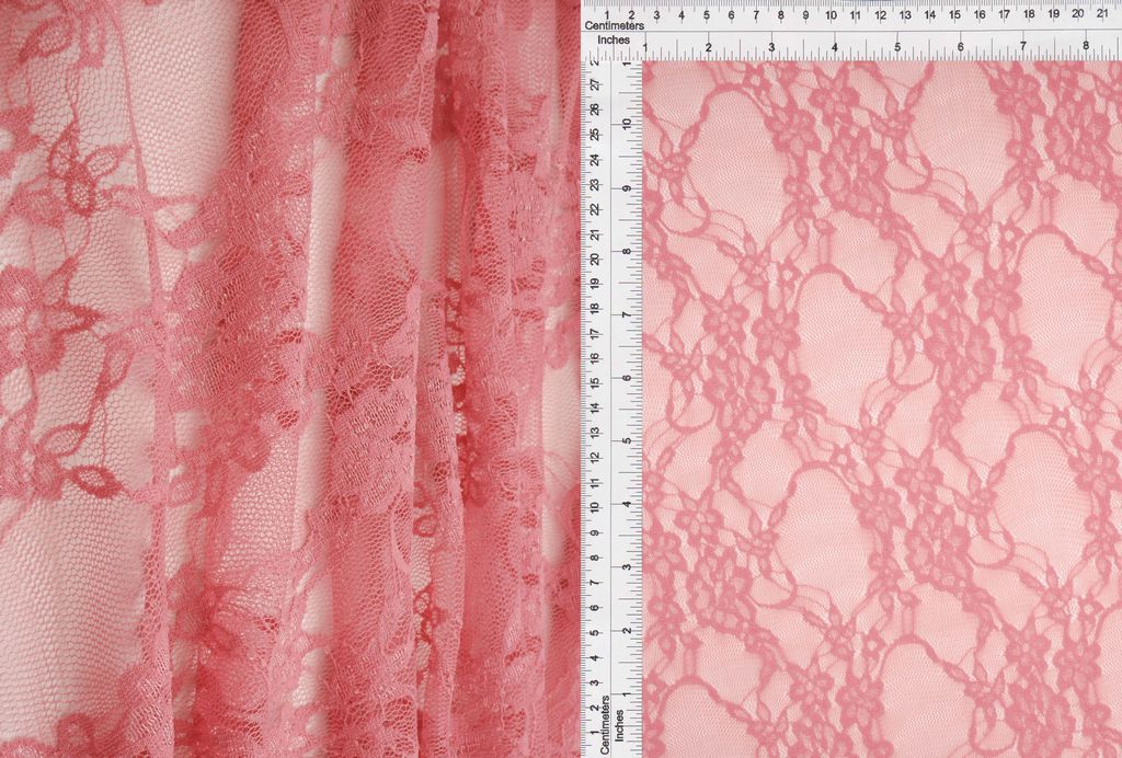 LACE-1483 / MAUVE / 92%NYLON 8%SPANDEX FLORAL LACE