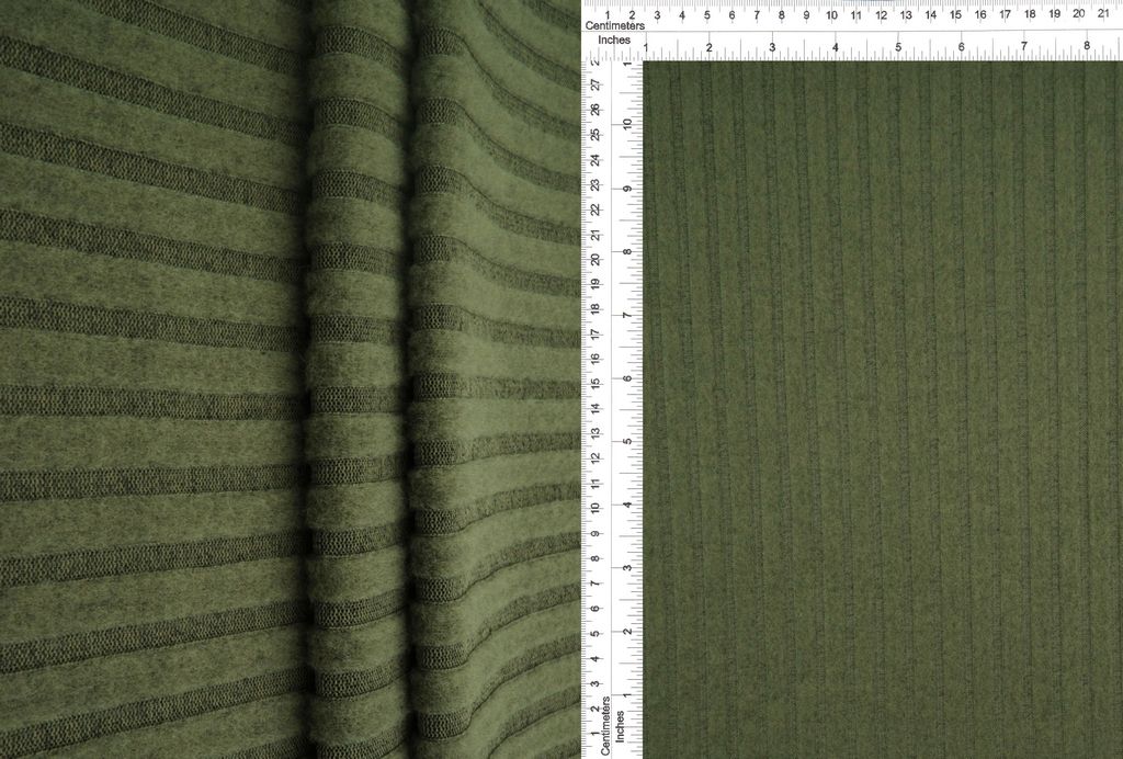 KNT4521 / OLIVE VINTAGE / 95%POLY 5%SPAN HEAVY BRUSH 8X4 SWEATER HACCI RIB