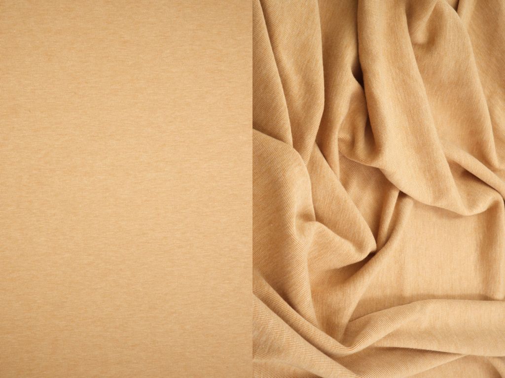 KNT4522 / TAN / 65%POLY 28%RAYON 7%SPAN MODAL FEEL JERSEY SOLID