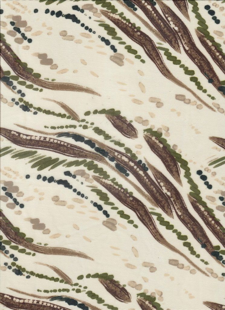 MESH-MS11275 / BROWN / 90%POLY 10%SPAN MESH DIGITAL ABSTRACT PRINT