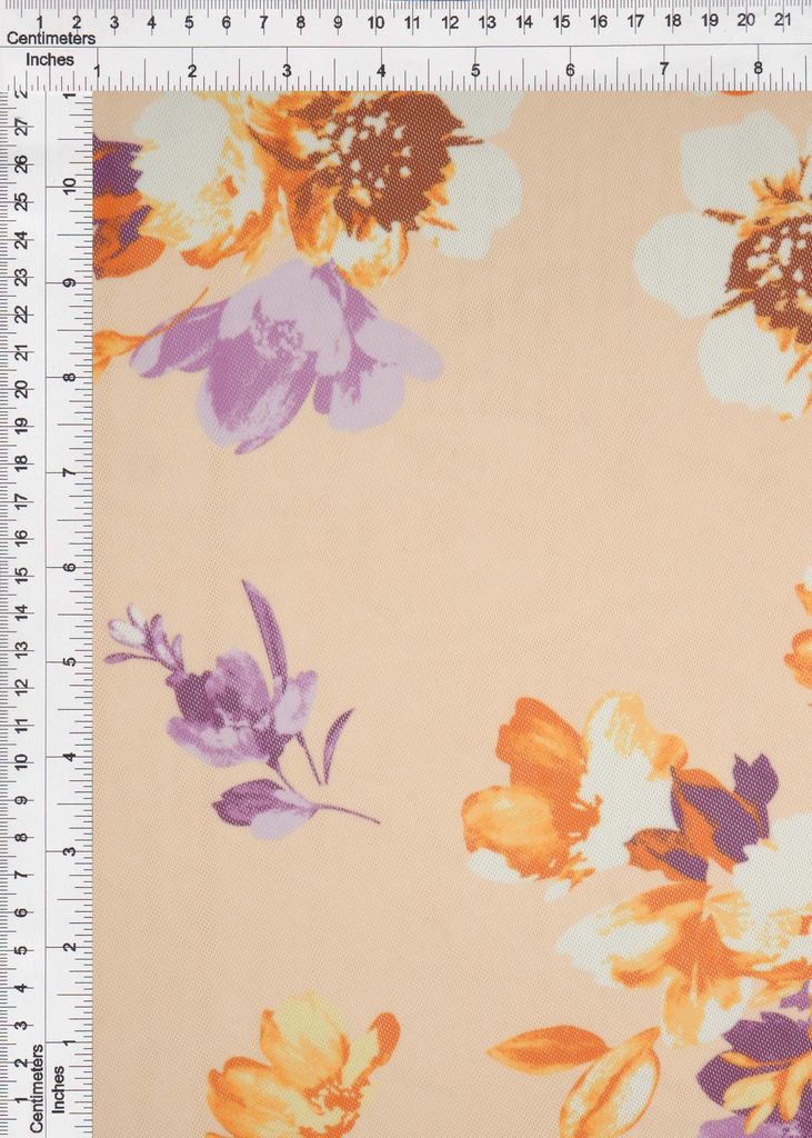 MESH-MS11278 / SAND / 90%POLY 10%SPAN MESH DIGITAL FLORAL PRINT