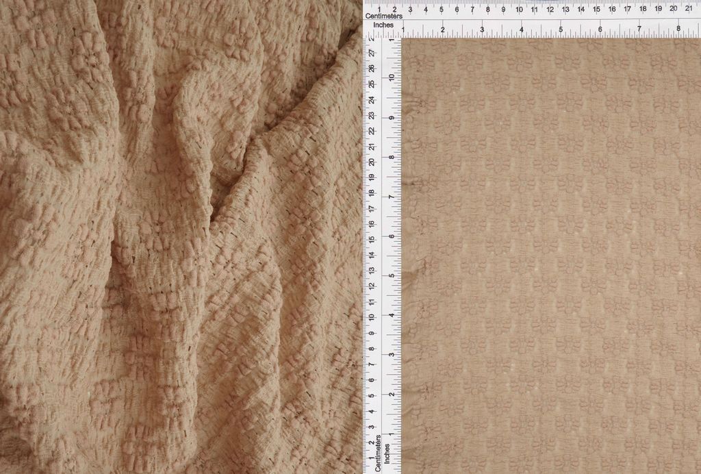 LACE4515 / TAN / 60%NYLON 35%COTTON 5%SPAN DITSY FLORAL LACE