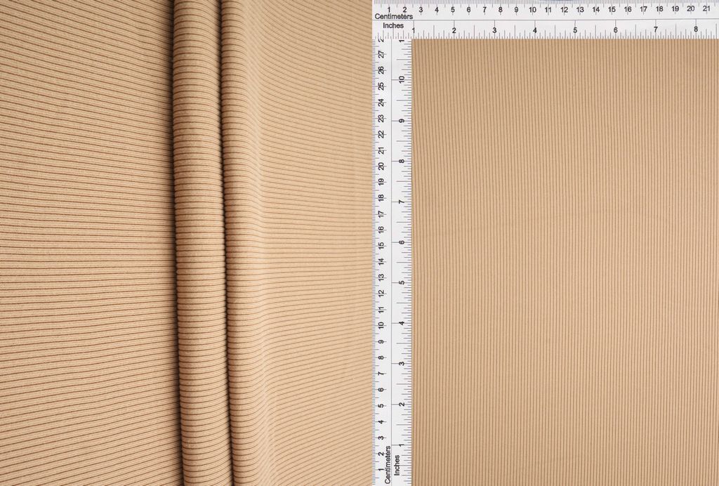 KNT4532 / KHAKI / 95%POLY 5%SPAN 2X2 PEACH RIB SOLID