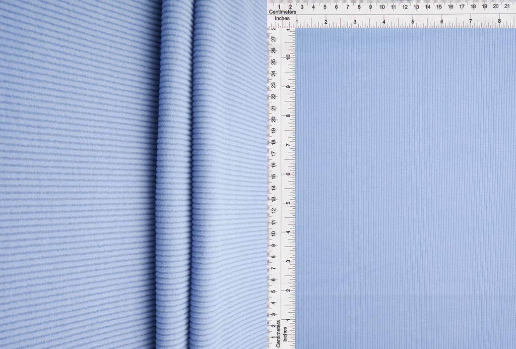 KNT4533 / BLUE LT. / 93%POLY 7%SPAN 2X2 COOL COTTON FLEECE RIB SOLID