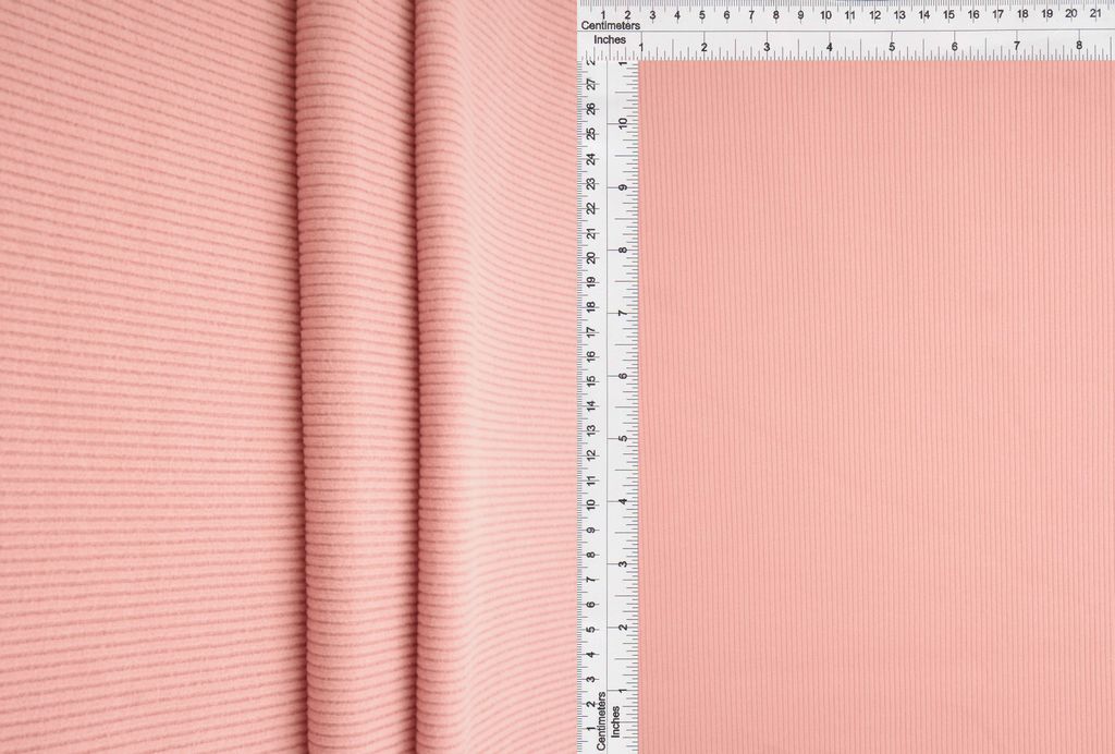 KNT4533 / PINK LT. / 93%POLY 7%SPAN 2X2 COOL COTTON FLEECE RIB SOLID