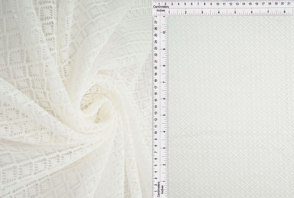 KNT4536 / IVORY / 100% POLY WARP LACE FLEECE