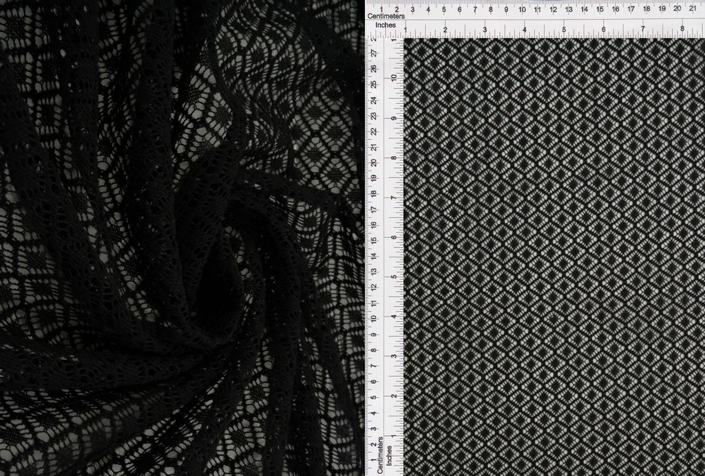 KNT4536 / BLACK / 100% POLY WARP LACE FLEECE