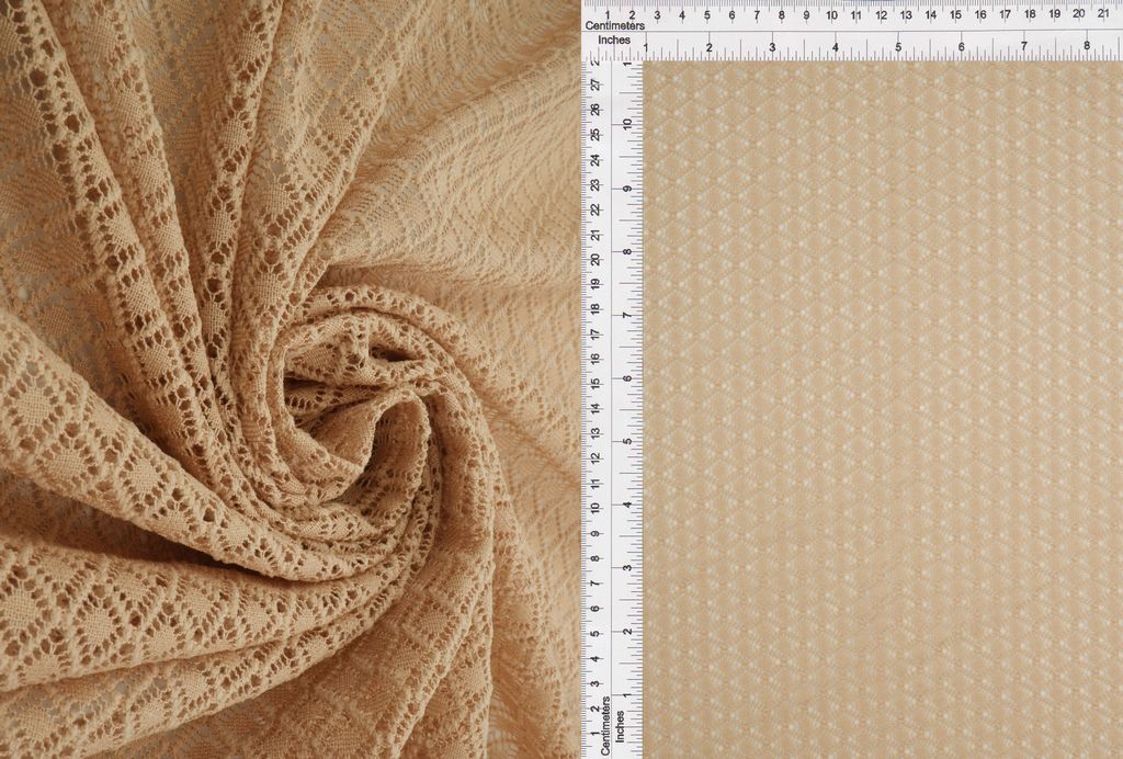 KNT4536 / TAN / 100% POLY WARP LACE FLEECE