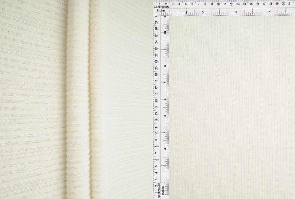 KNT4538 / IVORY / 67%POLY 28%RAYON 5%SP HACCI FLEECE RIB SOLID