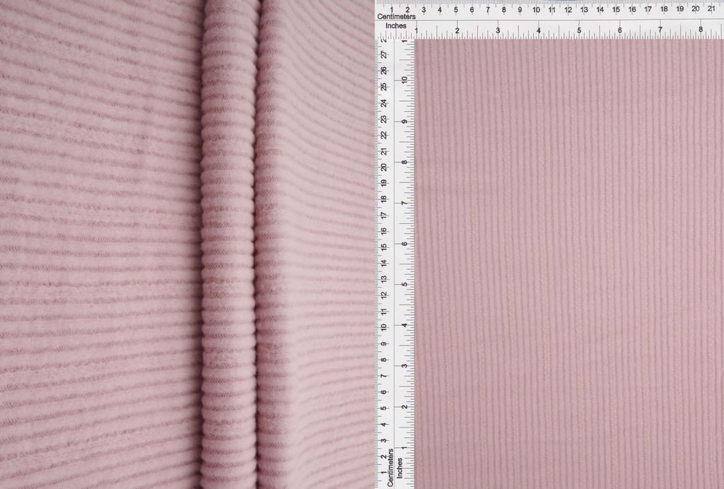 KNT4538 / PINK / 67%POLY 28%RAYON 5%SP HACCI FLEECE RIB SOLID