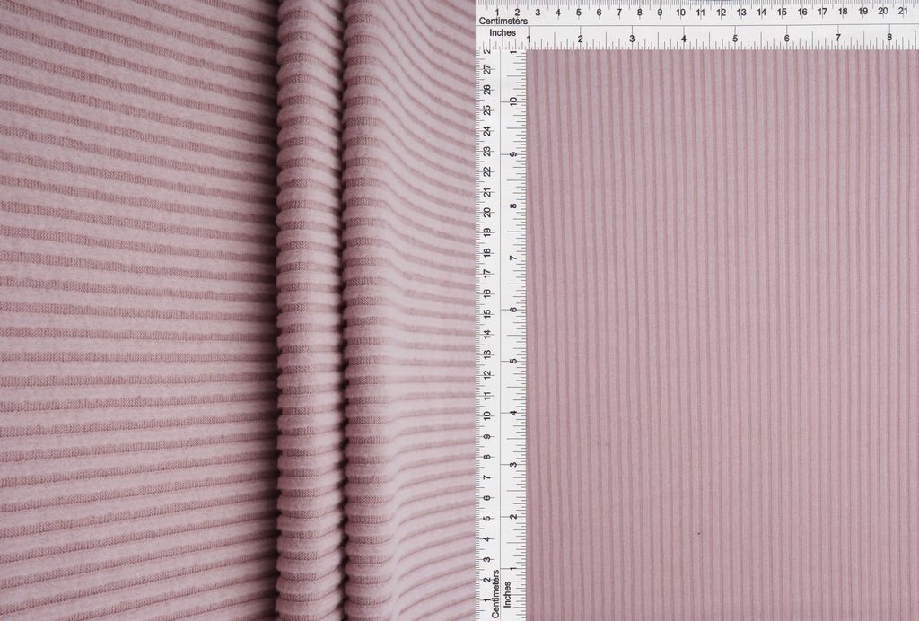 KNT4539 / PINK / 77%P 19%R 4%SP RIB 4x4 INTERLOCK FLEECE SOLID