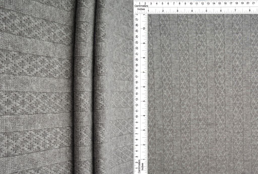 JACQ-4531 / H.GREY / 48%R 21%N 27%P 4%SP SWEATER POINTELLE JACQUARD