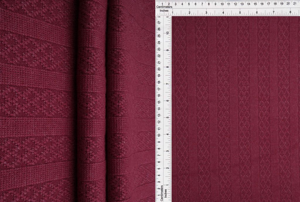 JACQ-4531 / BURGUNDY / 48%R 21%N 27%P 4%SP SWEATER POINTELLE JACQUARD