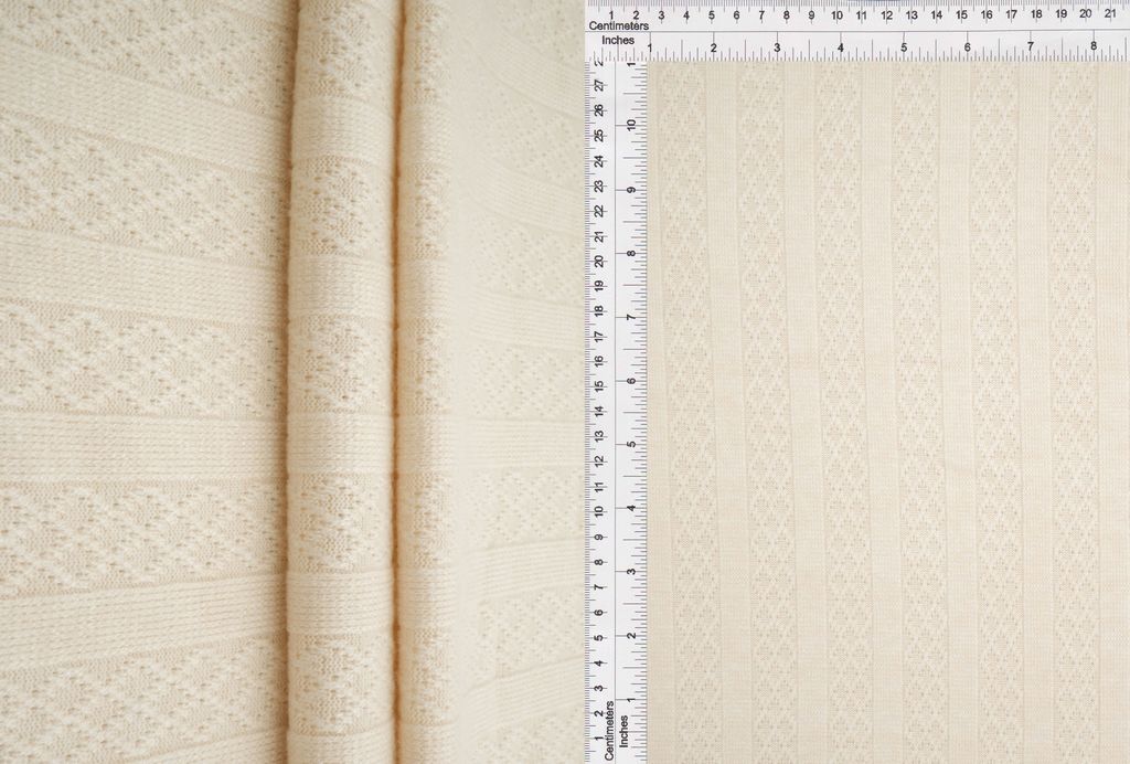 JACQ-4531 / CREAM / 48%R 21%N 27%P 4%SP SWEATER POINTELLE JACQUARD