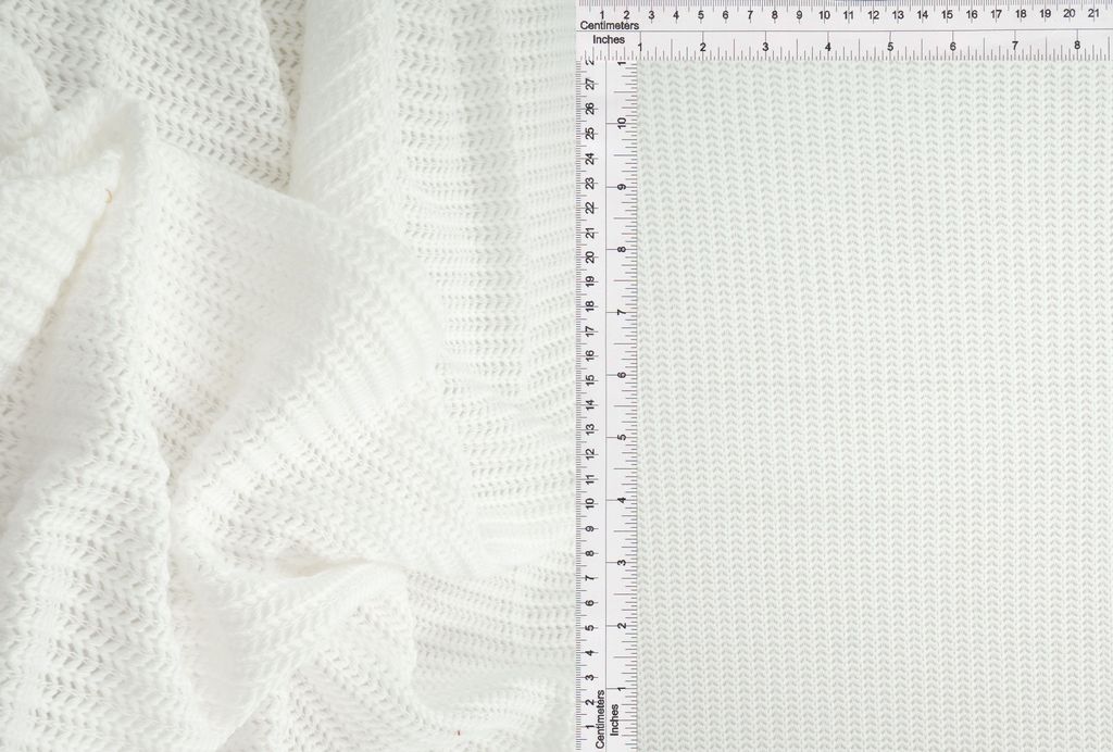JACQ-4541 / IVORY / 64%POLY 34%RAYON 2%SPAN SWEATER JACQUARD SOLID