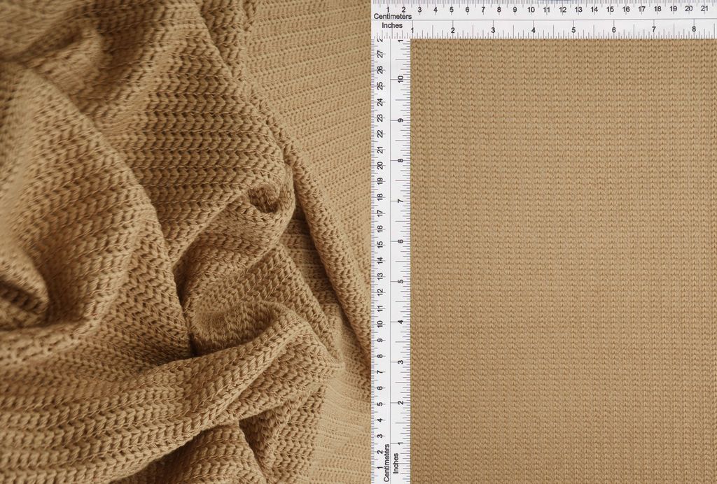 JACQ-4541 / KHAKI / 64%POLY 34%RAYON 2%SPAN SWEATER JACQUARD SOLID