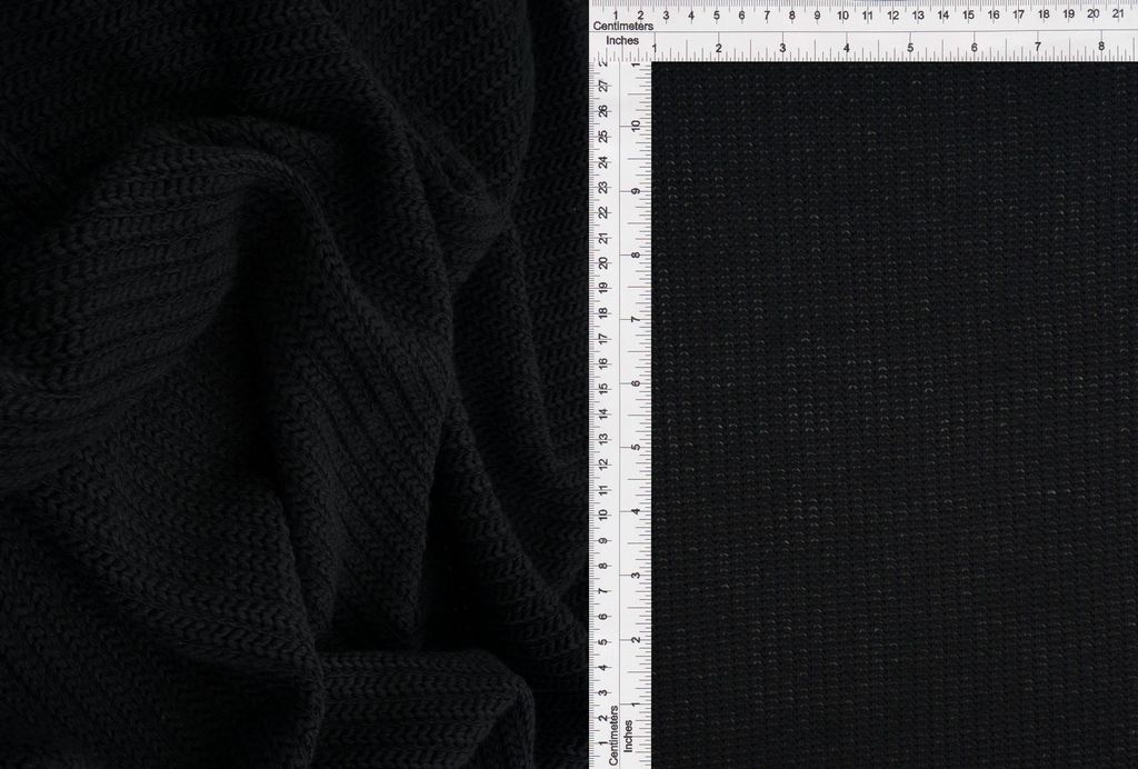 JACQ-4541 / BLACK / 64%POLY 34%RAYON 2%SPAN SWEATER JACQUARD SOLID