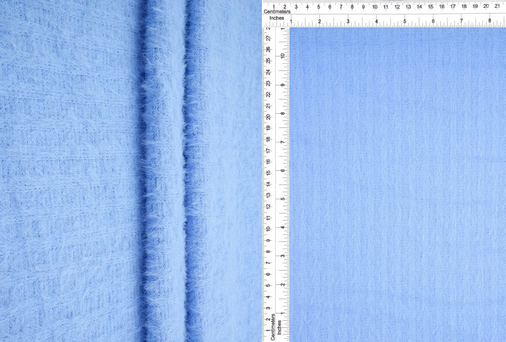 KNT4537 / BLUE / 95%NYLON 5%SPAN FEATHER YARN 4X4 RIB