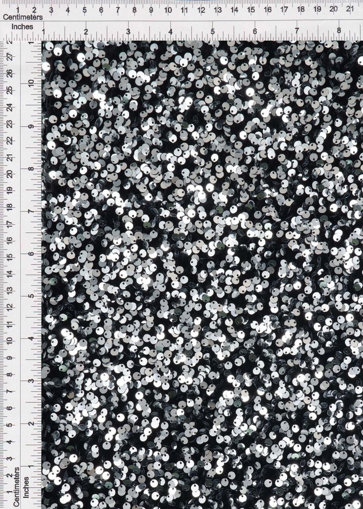 KNT4545 / SILVER / 95%POLY 5%SPAN VELVET SEQUIN