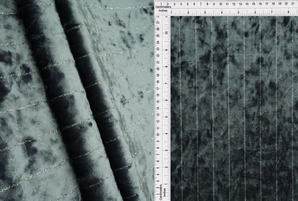 KNT4551 / CHARCOAL / 97%POLY 3%ELASTANE VELVET GLITTER STRIPE