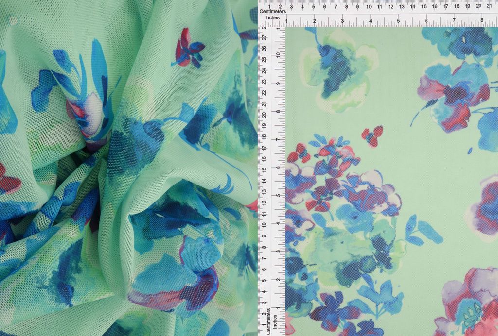 MESH-MS11311D / BLUE/VIOLET / 97%POLY 3%SPAN DIGITAL MESH FLORAL PRINT