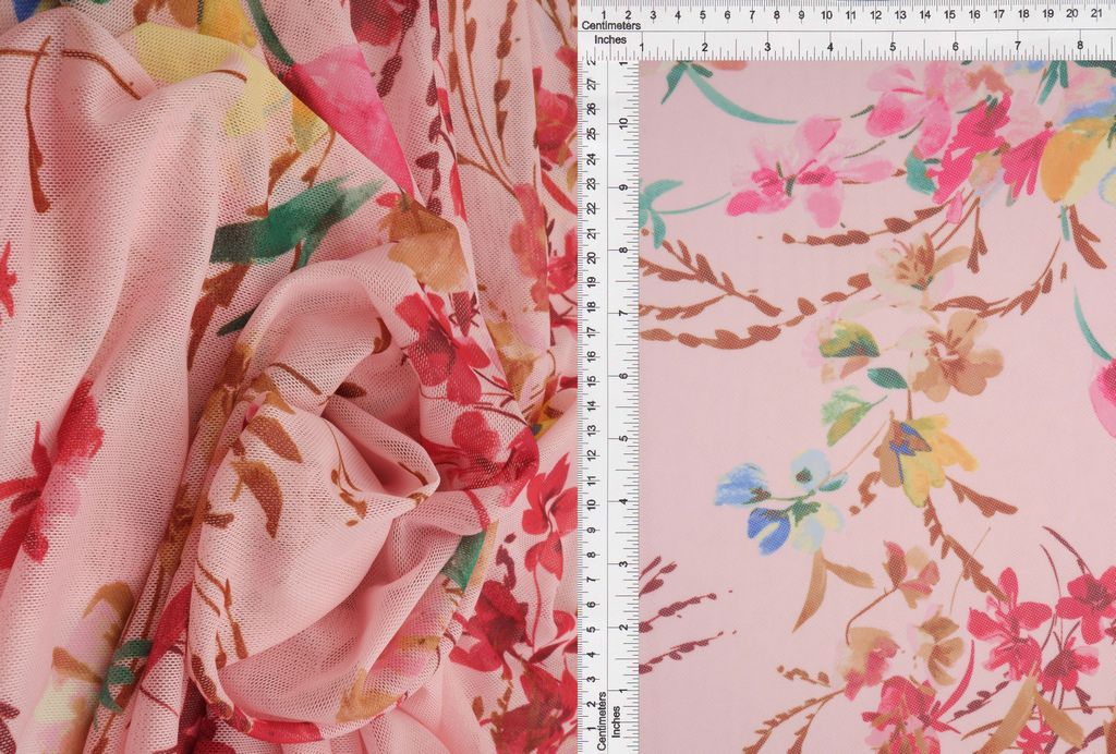 MESH-MS11310D / PINK / 97%POLY 3%SPAN DIGITAL MESH FLORAL PRINT