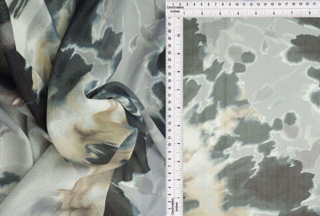 MESH-MS11308D / CHARCOAL / 97%POLY 3%SPAN DIGITAL MESH ABSTRACT PRINT