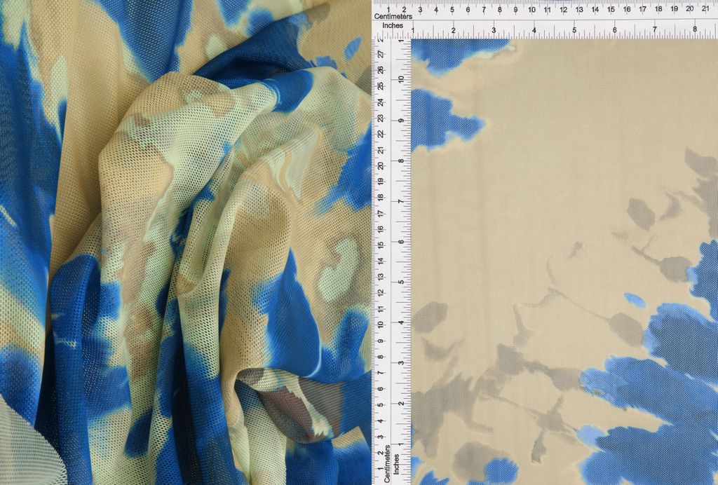 MESH-MS11308D / INDIGO / 97%POLY 3%SPAN DIGITAL MESH ABSTRACT PRINT