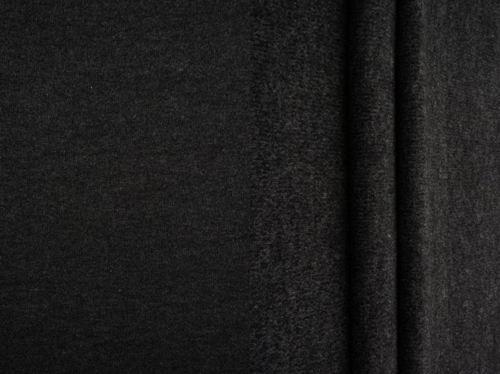 KNT4554 / BLACK / 78%POLY 17%RAYON 5%SPAN 1X1 FLEECE RIB SOLID