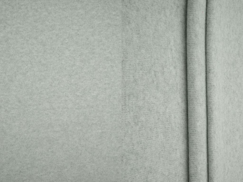 KNT4554 / H.GREY / 78%POLY 17%RAYON 5%SPAN 1X1 FLEECE RIB SOLID