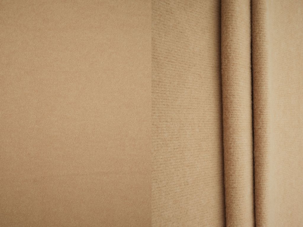 KNT4554 / KHAKI / 78%POLY 17%RAYON 5%SPAN 1X1 FLEECE RIB SOLID